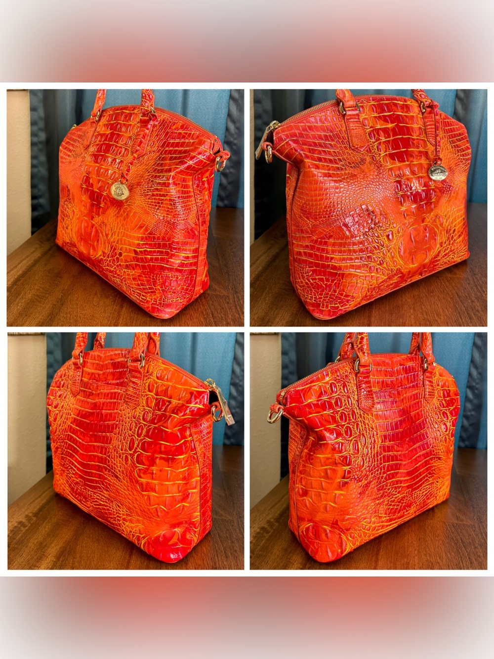 **SOLD**Brahmin EUC Lrg Duxbury - Spicy Orange - FRONT EYE - Like New - Picture 4 of 16